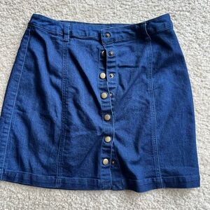 Forever 21 small jean skirt button down